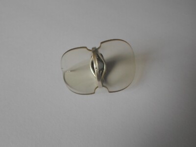 Bague Argent Massif Avec Cabochon Noir (hématite) - Taille 53, Contour Feuilles, Occasion