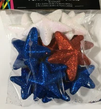 2" RED WHITE BLUE PATRIOTIC JULY 4TH STAR SCATTER FILLER 15 PC FREE SHIP