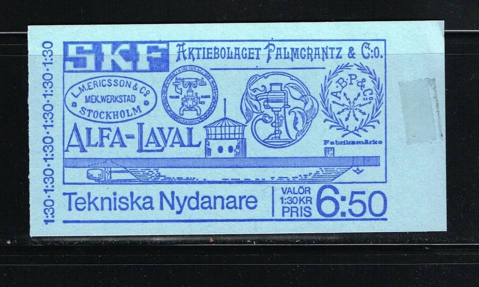 Sweden stamps booklet - MNH Scott #1482a Science Nobel Prizes - Image 2 of 2