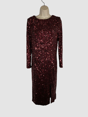 dress the population erin dress Dress The Population Women's Red Erin Sequined Cowl-Back Dress Size L