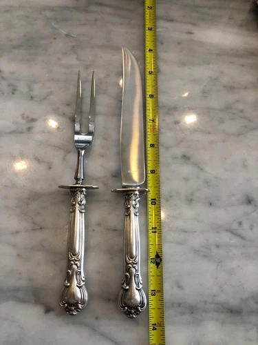 GORHAM CHANTILLY STERLING SILVER SMALL Carving Knife & Fork Set