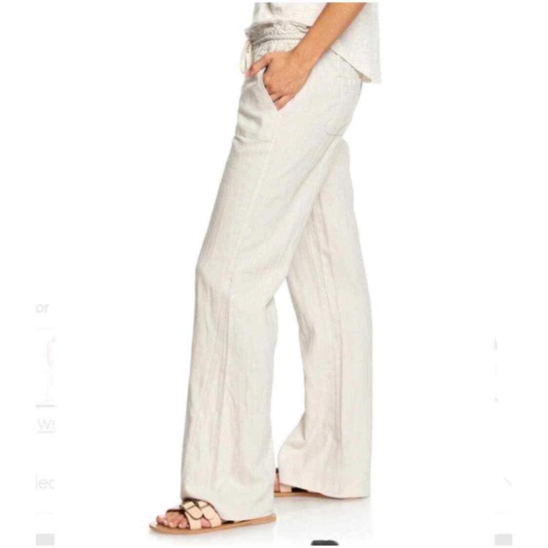 NEW ROXY WOMEN S SEZ0 OCEANSIDE QUIKSILVER ARJNP03006 FLARED LINEN