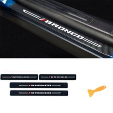 4pcs For Ford Bronco White Car Door Sill Protector Carbon Fiber Leather Sticker 4pcs For Ford Bronco White Car Door Sill Protector Carbon Fiber Leather Sticker
