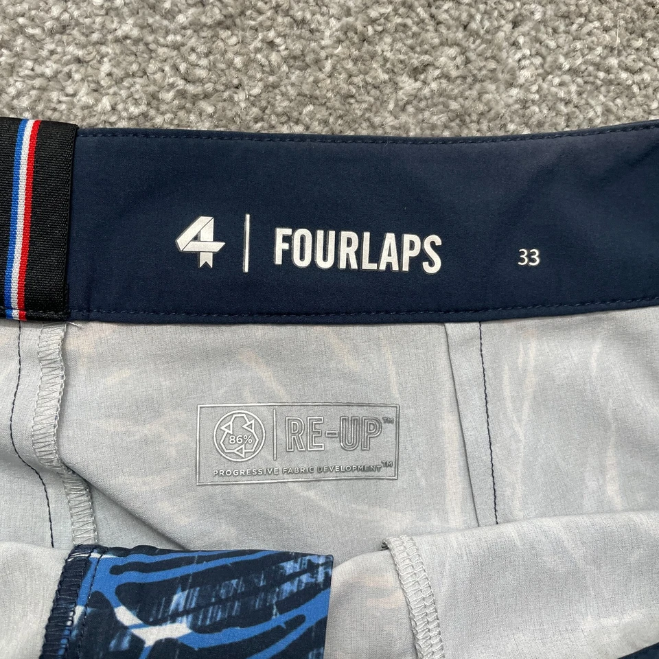 Fourlaps Board Shorts Adult 33 Blue Geometric Swim Performance Hybrid Mens - Image 3 of 4