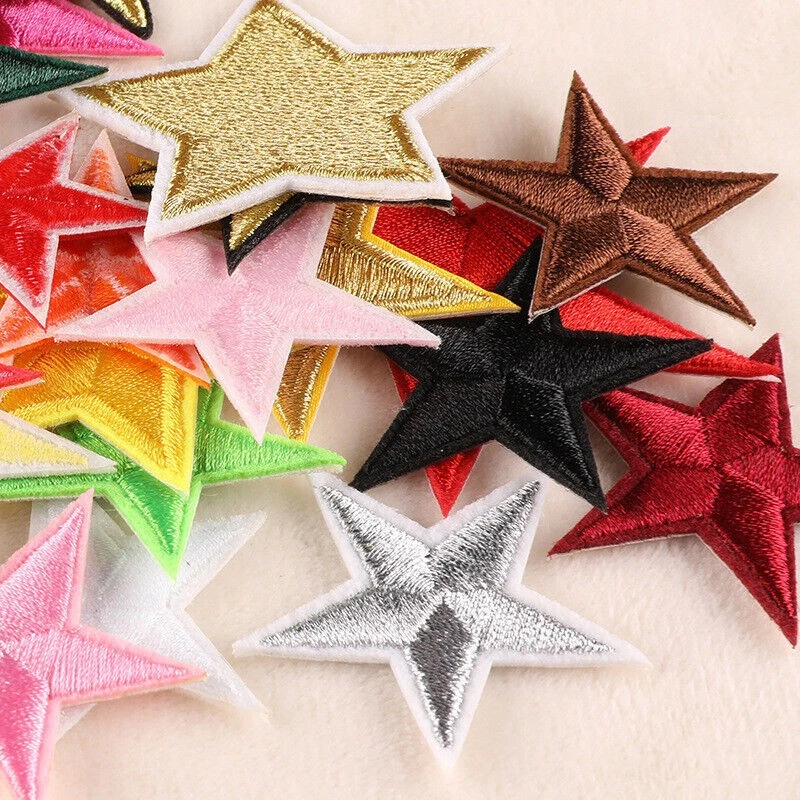 40pcs Star Embroidered Appliques Iron Sew on Patches Hat Jacket Clothing Decor - Image 3 of 4