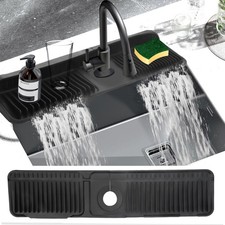 24 in Silicone Faucet Mat for Kitchen Sink Splash Guard 5  Slope Water Drain Mat