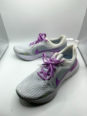 Nike React Infinity Run Flyknit 3 DZ3016-100 Womens 8 Sneaker Gray Running Shoes
