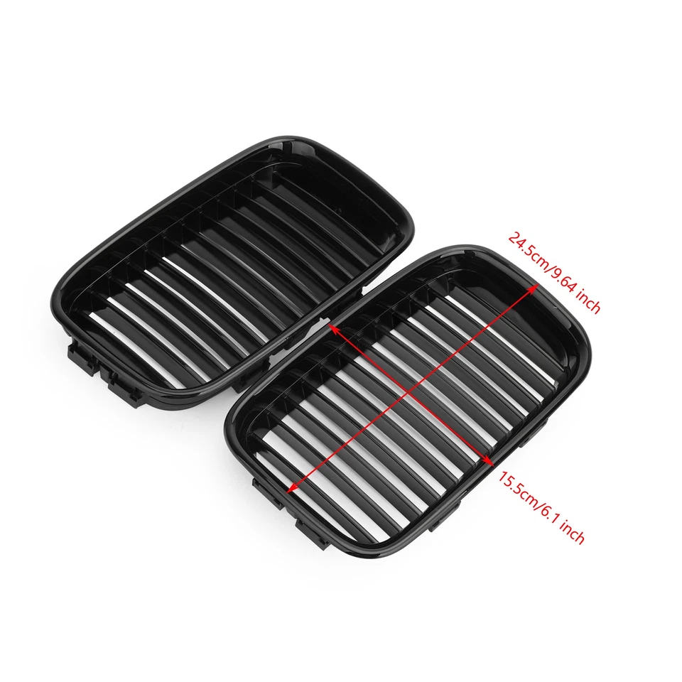 Pair Glossy Black Kidney Sport Hood Grill Grille For 1992-1996 BMW E36 318i 325i Foto 3 de 4