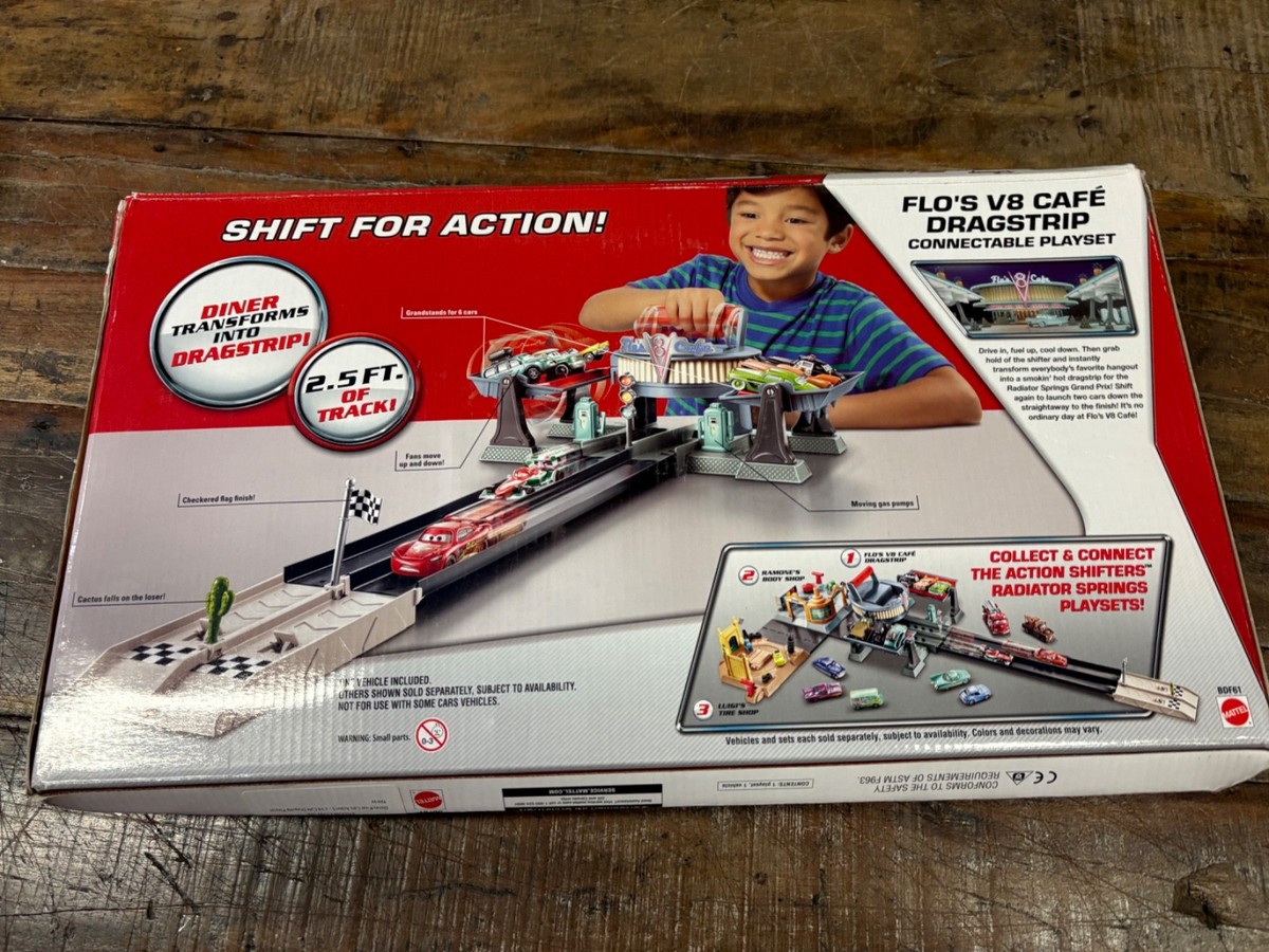 2013 Disney World Of Cars Action Shifters Flo's V8 Cafe Drag Strip