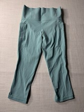 Athleta Women  s Salutation Stash Capri Leggings Green Small High Rise Pockets