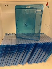 100 11mm Single Blu-Ray Disc Cases, Blue w/Embossed Blu-Ray Logo BL8-11MM