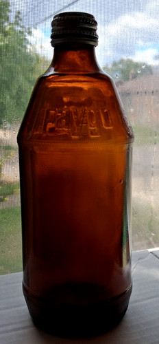 Vintage 1971 Faygo Embossed Glass Soda Pop 16 Oz 1 Pt Bottle w/ Original Cap