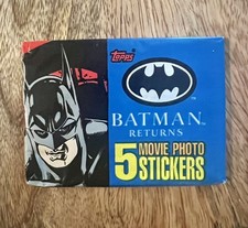 1 Sealed Batman Returns Topps 5 Movie Photo Stickers Wax Pack 1992 VTG
