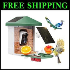 Wide-Angle Smart Bird Feeder Camera - 2K Resolution & Bird Arrival Notifications
