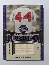HANK AARON 2024 Leaf Lumber GU Game Used Bat Relic VINTAGE RARE # 4/9