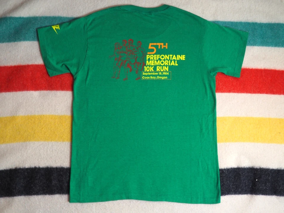 Camiseta De Colección Años 80 Nike Prefontaine 1984 Oregon Track Run Arte Verde Para Hombres L Foto 2 de 4