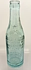 Vintage Soda Water Coca Cola Bottle - Blue Aqua Glass Color Star Embossed 6oz