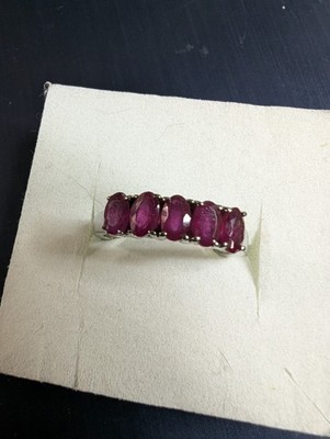 Niassa Ruby 5-5x3mm Stainless Steel size 6 1.75 ctw DAD1162