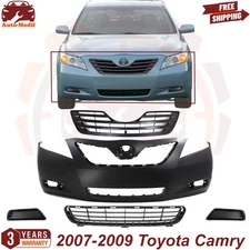 Front Bumper & Grille Assembly With Bezels Pairs For 2007-2009 Toyota Camry