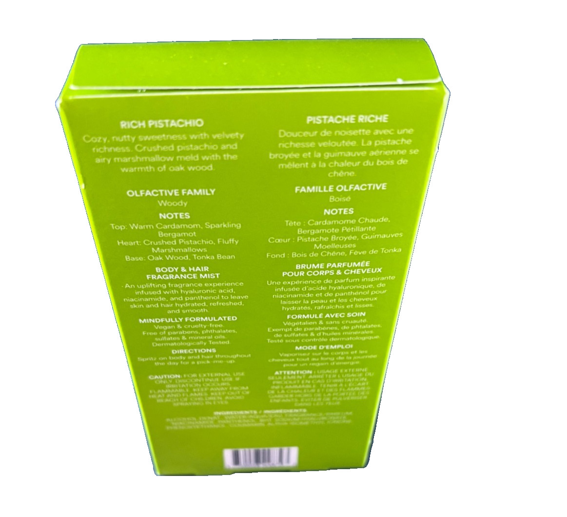 Touchland Rich Pistachio Power Essence Body & Hair Fragrance Mist NEW SEALED BOX