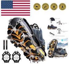 Durable Ice Cleats with 19 Anti-Slip Spikes - Perfect for Winter Activities