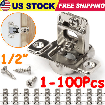 Lot 1/2'' Overlay Soft Close Face Frame 105° Door Cabinet Hinges Stainless Steel