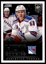 2013-14 Score Christian Thomas Rookie New York Rangers #595