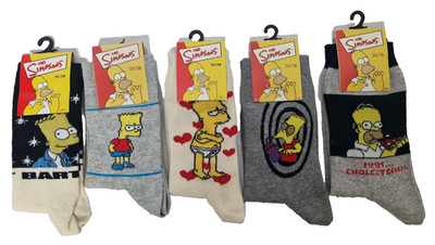 The Simsons Crew Socken 5er Packung Gr.35-38, Neu !!