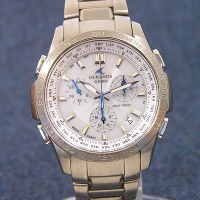[Super Selten!] Casio OCW-600 Oceanus Solar Titan Funkuhr Japan Silber