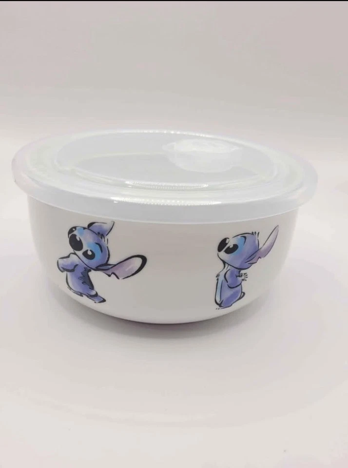 ¡Nuevo juego de cuencos de almacenamiento de alimentos de cerámica Lilo & Stitch y juego de tazones a juego! Foto 4 de 4