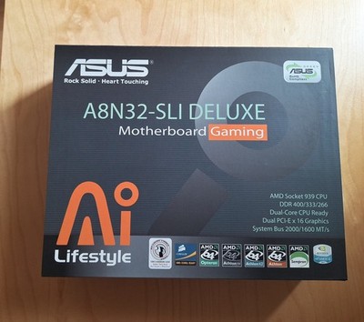 ASUS A8N32-SLI Deluxe Mainboard AMD Sockel 939, 2x PCIe x16, Dual PC-3200 DDR