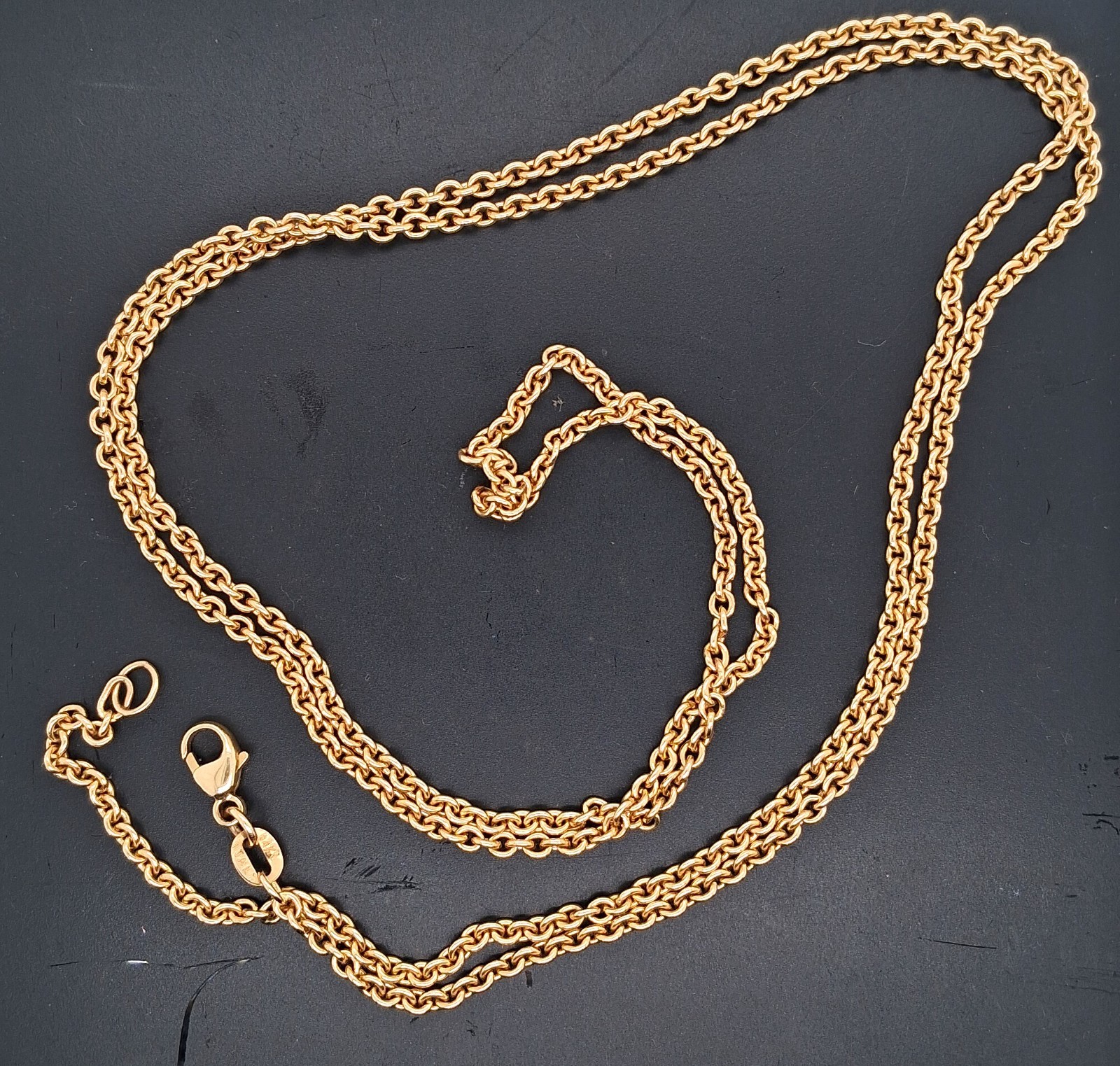 14k Yellow Gold SOLID Round Link Cable Chain 30 i… - image 1