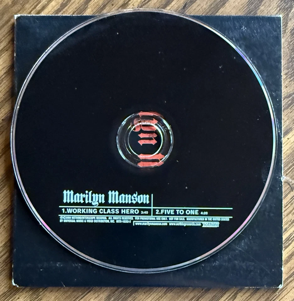 Marilyn Manson - Working Class Hero (Lennon) / Five To One (Doors) PROMO CD Foto 3 de 3