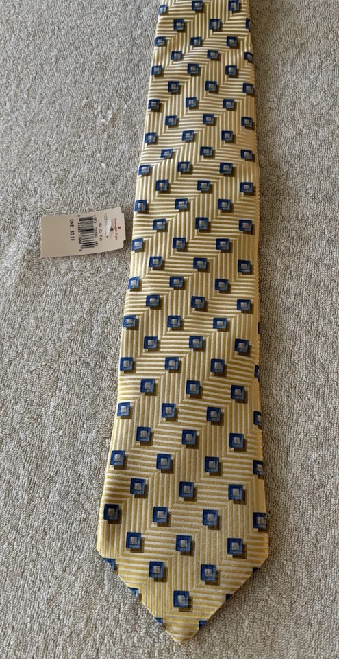 Corbata Ermenegildo Zegna Hombre Seda Geométrica Hecha en Italia Nueva con Etiquetas Foto 2 de 4