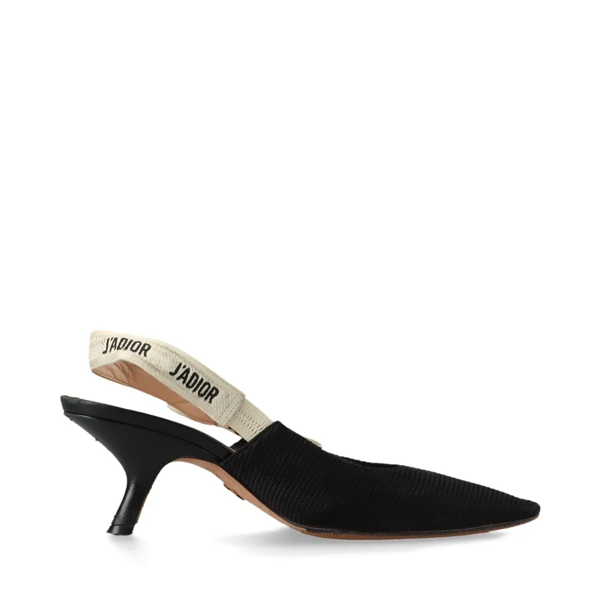 Christian Dior J'ADIOR Leather x fabric Strap Pumps Ladies' Black x ivory slingb thumbnail 2