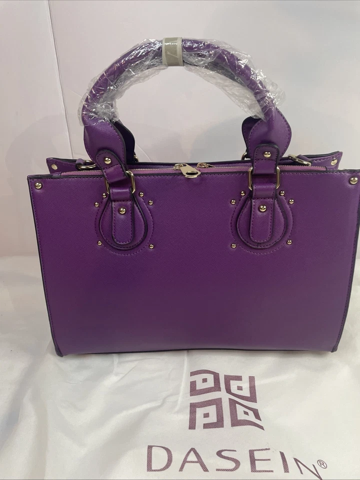Dasein 女式经典紫色公文包手提包办公室挎包钱包单肩包 — 第 2/4 张图片