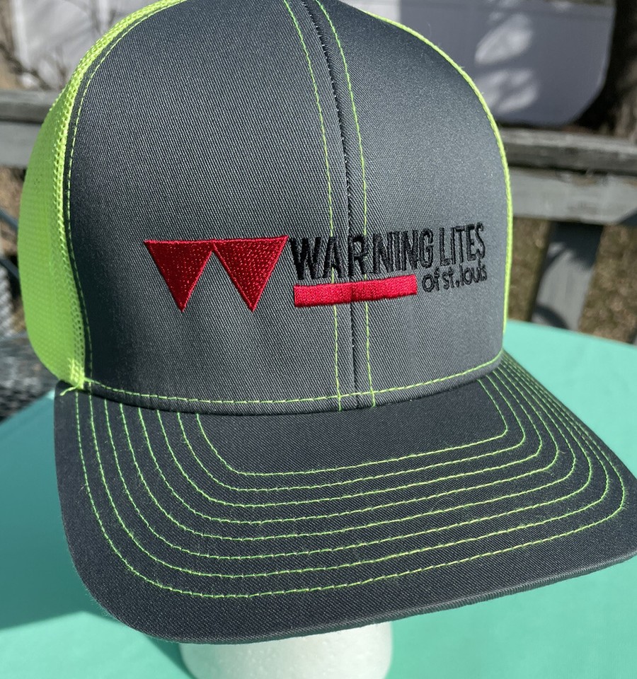 Warning Lites Of St Louis Ball Hat Cap Gray & Yellow Mesh Adj. Pacific Headwear eBay