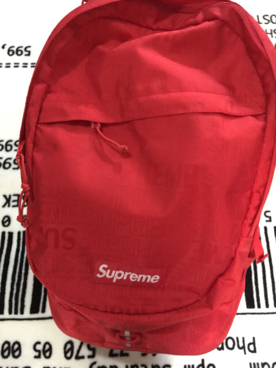 Authentic Supreme Red Backpack Spring Summer 2019 SS19