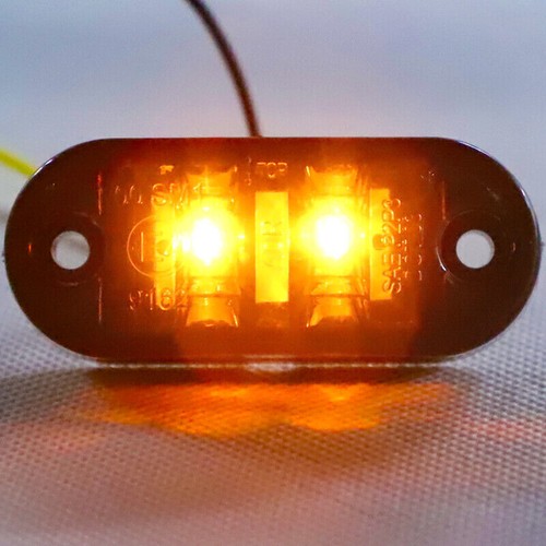 2-20x Amber/Red Marker Lights 2.5" LED Truck Trailer Oval Clearance Side Light - Picture 8 of 14