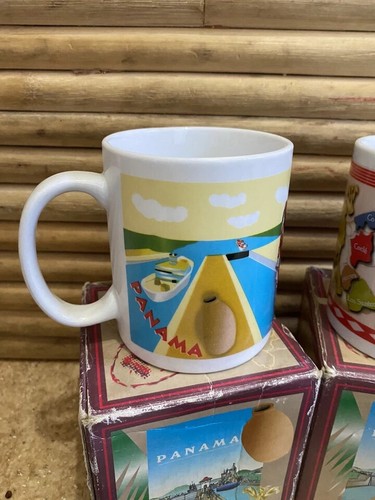 Coppia di tazzine da caffè vintage Canale di Panama con scatola - Foto 2 di 6