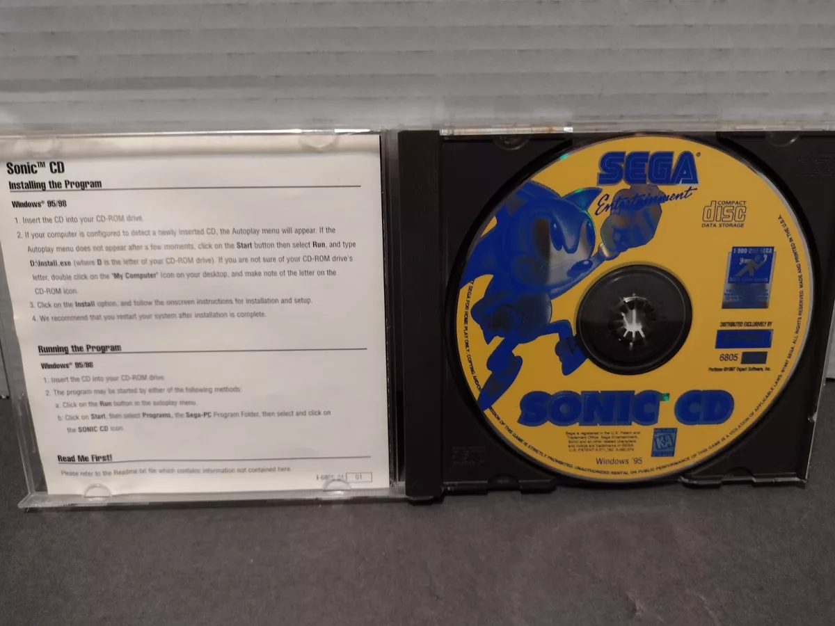 SONIC CD - SEGA PC COLLECTION COMPUTER CD-ROM VIDEO GAME WINDOWS 95/98