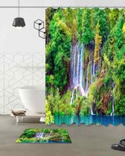 Nice Spring In The Woods 3D Shower Curtain Waterproof Fabric Bathroom Decoration