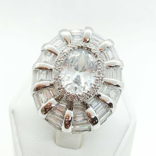 R7015 Damen Vintage Schmuck Weißgold vergoldet Verlobung Ehering - Bild 1 von 8
