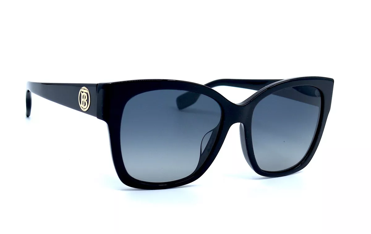 NEW BURBERRY BE4345F BLACK GREY POLARIZED LENS AUTHENTIC SUNGLASSES 56 17