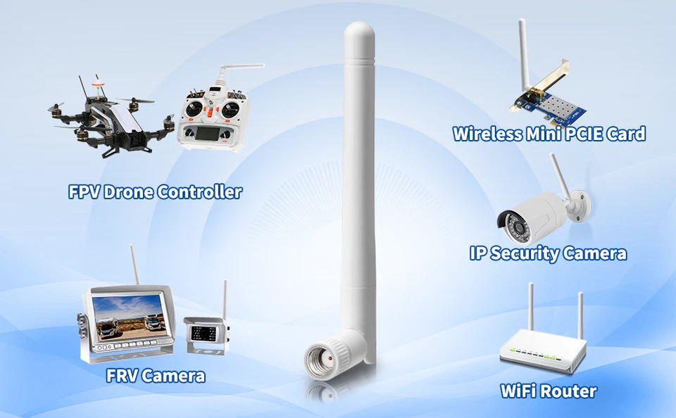 2x 2,4 GHz 5 GHz MIMO RP-SMA Externe WLAN-Antenne für WLAN-Karte USB-Adapter - Bild 3 von 4