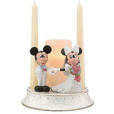 Lenox Disney Mickey Minnie Unity Candle Holder Wedding Figurine