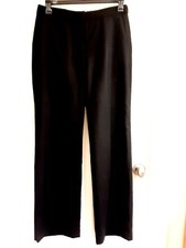 Lands' End Pants, Women's 8 Black Dressy Straight, Lined, Wool, Classic Chic EUC