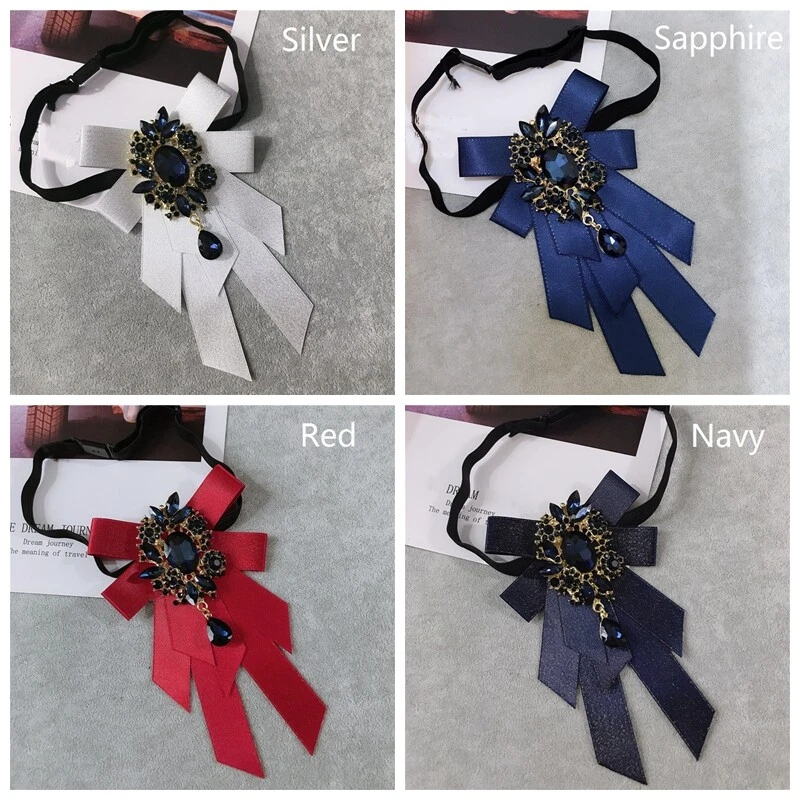 Corbata de moño para hombre con cuentas pre atada clásica elegante boda fiesta escenario Foto 3 de 4