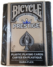 BICYCLE PRESTIGE 100% PLASTIC PLAYING CARDS DECK Sealed Package Graphics