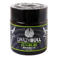 Clay Play Medium Hold Clay by Crazy Bull Hair for Men - 3.38 oz Clay